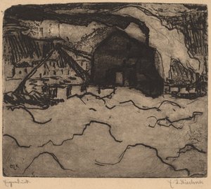 エルベ川の砂浚渫船、1906 年。 作： Ernst Ludwig Kirchner