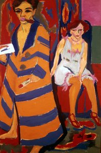 「モデルとの自画像」、1907 作： Ernst Ludwig Kirchner