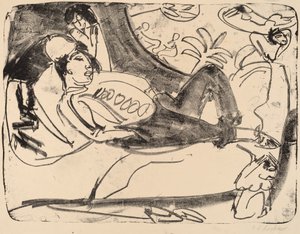 シエスタ、1911～1912年。 作： Ernst Ludwig Kirchner