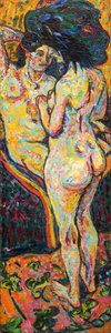 2 つのヌード [表側]、1907 年。 作： Ernst Ludwig Kirchner