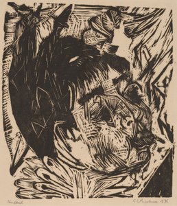 シャクセル教授の妻、1917～1918年。 作： Ernst Ludwig Kirchner