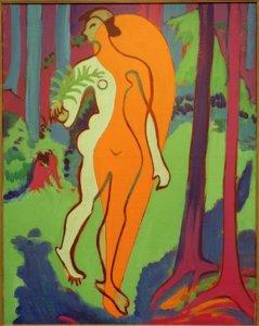 オレンジと黄色のヌード 作： Ernst Ludwig Kirchner