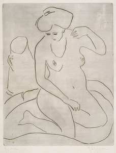 ネックレス付き浴槽のヌード。 1909 作： Ernst Ludwig Kirchner