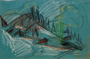 月明かりの下でアルプ 作： Ernst Ludwig Kirchner