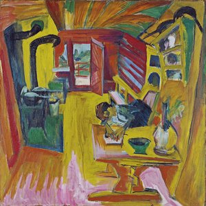 アルパインキッチン、1918年 作： Ernst Ludwig Kirchner