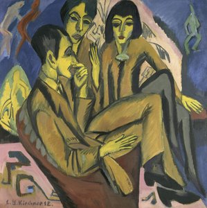 アーティストグループアーティストの会話、1913年。 作： Ernst Ludwig Kirchner