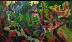 滝のある松の風景 作： Ernst Ludwig Kirchner