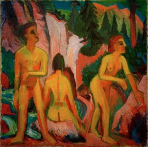 入浴者 作： Ernst Ludwig Kirchner