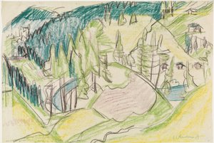 モミの木のある山岳風景 作： エルンスト・ルートヴィヒ・キルヒナー
