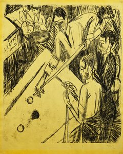 ビリヤードプレーヤー;ビラードシュピーラー、1915 作： Ernst Ludwig Kirchner