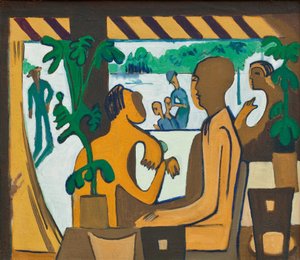 カフェのブラウンフィギュア、1928-1929 作： Ernst Ludwig Kirchner