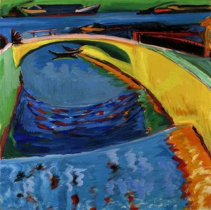プリスニッツの河口の橋。 1910年頃 作： Ernst Ludwig Kirchner