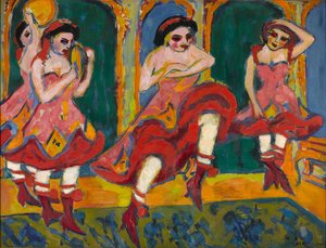 クザルダスダンサー、1908年〜1920年 作： Ernst Ludwig Kirchner