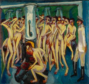 兵士の砲兵隊、1915 年。 作： Ernst Ludwig Kirchner