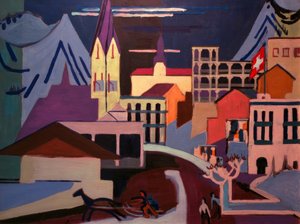 ダボス-プラッツアムバーンホフ 作： Ernst Ludwig Kirchner