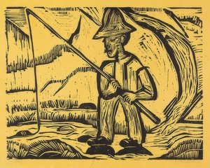 釣り人。 1923 作： Ernst Ludwig Kirchner