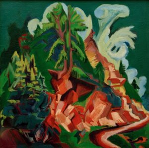 山。スタフェルへの道 作： Ernst Ludwig Kirchner