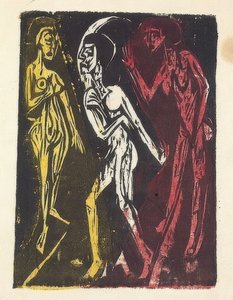 女性同士のダンス。 1919 作： Ernst Ludwig Kirchner
