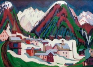ダボス近くのモンシュタインの村 作： Ernst Ludwig Kirchner