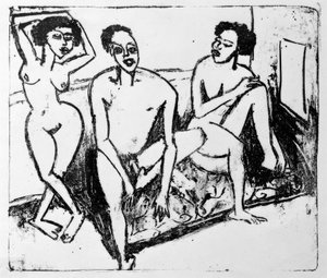 3 つの黒いヌード 作： Ernst Ludwig Kirchner