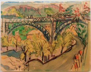 エルキルナー、鉄道橋- 1916 作： Ernst Ludwig Kirchner