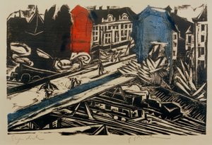 ELKirchner、ヴァンゼー鉄道の高架橋 作： Ernst Ludwig Kirchner