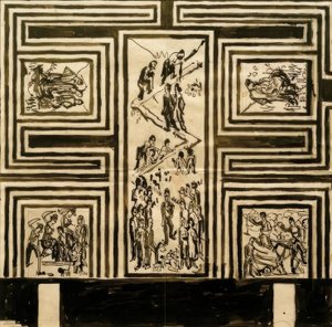 ボールルームの長壁をペイントするためのデザイン 作： Ernst Ludwig Kirchner