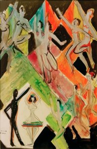 カラーダンスの壁画のドラフト 作： Ernst Ludwig Kirchner