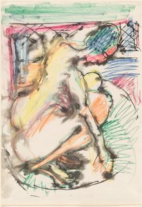 浴槽で入浴するエルナ 作： Ernst Ludwig Kirchner