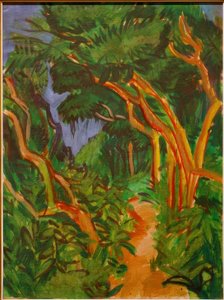 フェーマルンの風景、森の小道 作： Ernst Ludwig Kirchner