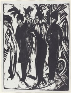 路上で 5 人の女性 作： Ernst Ludwig Kirchner