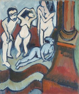 4つの木の彫刻（recto） 作： Ernst Ludwig Kirchner