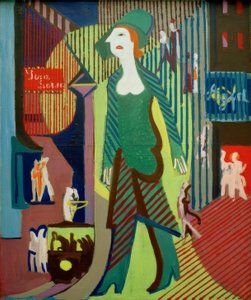 女性は夜の通りを歩きます。夜の女 作： Ernst Ludwig Kirchner