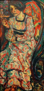 ロッキングチェアの女性（Emmi Frisch） 作： Ernst Ludwig Kirchner