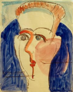 女性の頭 作： Ernst Ludwig Kirchner