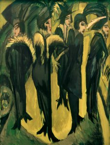 路上で5人の女性 作： Ernst Ludwig Kirchner