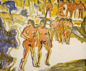 スイマーのグループ 作： Ernst Ludwig Kirchner