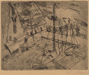 港はとてもBurgstackenです 作： Ernst Ludwig Kirchner
