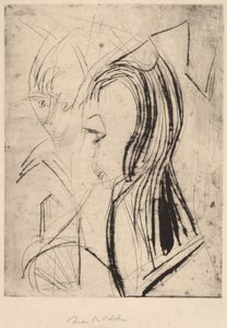 二人の少女の頭 作： Ernst Ludwig Kirchner