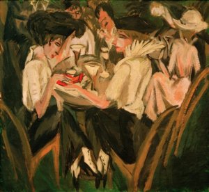 カフェガーデン内 作： Ernst Ludwig Kirchner