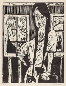 若い女の子。 1921 作： Ernst Ludwig Kirchner