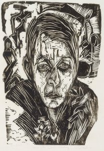 タバコを持つ若い女の子 作： Ernst Ludwig Kirchner