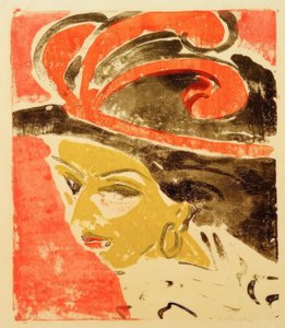 フェザーハット付きココットヘッド 作： Ernst Ludwig Kirchner