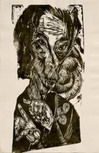 病人の頭-自画像 作： Ernst Ludwig Kirchner