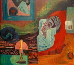 夜の病気（病気） 作： Ernst Ludwig Kirchner