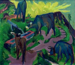 夕暮れの牛 作： Ernst Ludwig Kirchner