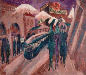 ライプツィガー通りと電車。 1914