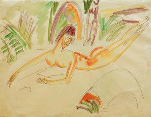 フェーマルンビーチで横になっている女性の行為