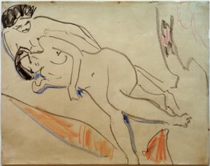横になっているカップル 作： Ernst Ludwig Kirchner