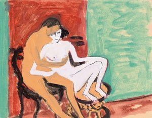 恋人または若いカップル、1910 作： Ernst Ludwig Kirchner